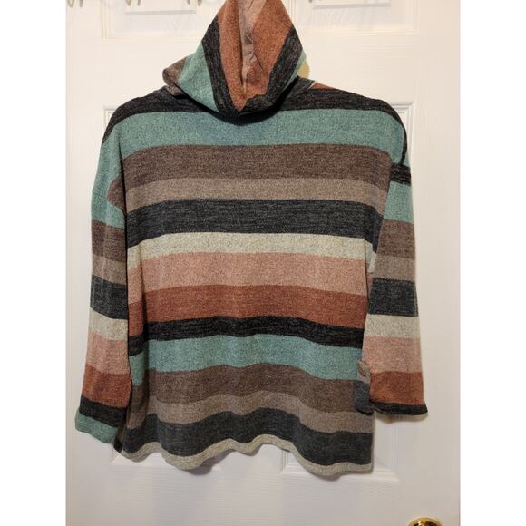 Lavish Teens Striped Hoodie Multi-color stripes with draw string size XL - Picture 3 of 5